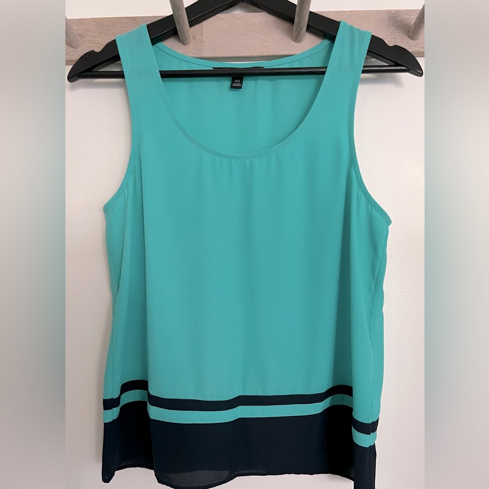 Banana Republic Mint + Navy Tank Top Blouse Size XS